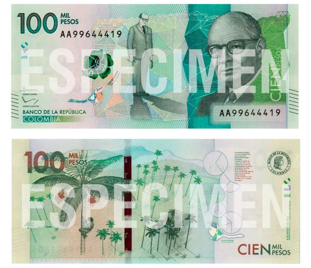 Kolumbia wprowadza do obiegu nowy banknot o nominale 100000 pesos