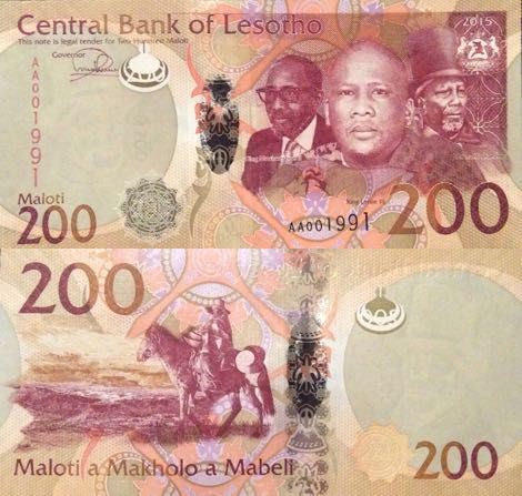 Lesotho wprowadziło do obiegu banknot o nominale 200 maloti