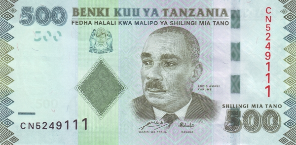 Tanzania: Banknot o nominale 500 szylingów zostaje zastąpiony monetą