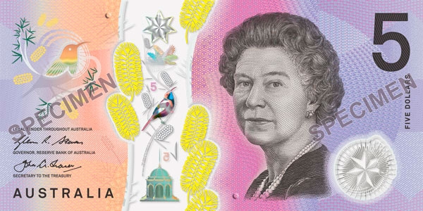 Australia wprowadziła nowy banknot obiegowy o nominale 5 dolarów