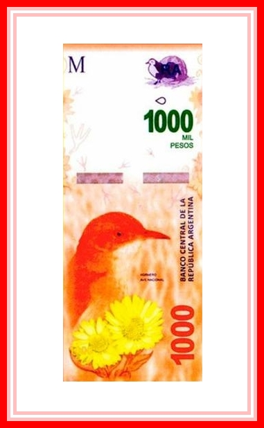 Argentyna wyemituje banknot obiegowy o nominale 1000 peso w październiku 2017 roku