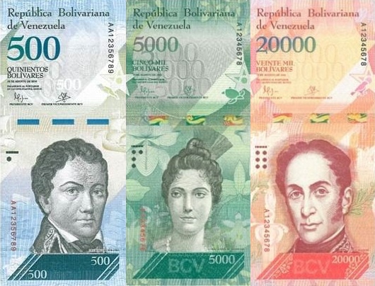 Wenezuela wprowadziła do obiegu trzy nowe nominały banknotów