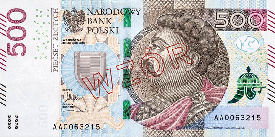 Narodowy Bank Polski otrzymał nagrodę za banknot obiegowy o nominale 500 złotych