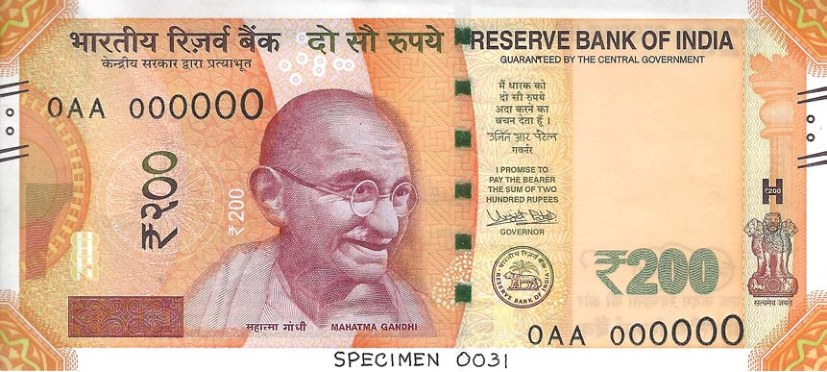 Indie wydają nowy banknot obiegowy o nominale 200 rupii