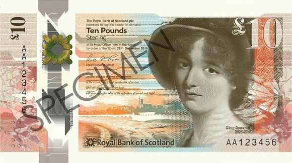 Szkocja: RBS wydał nowy banknot obiegowy o nominale 10 funtów