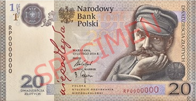 Polska: NBP ujawnił wizerunek nowego banknotu okolicznościowego o tematyce niepodległościowej