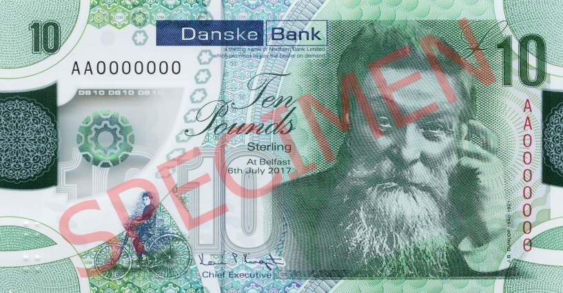 Irlandia Północna: Danske Bank ujawnił wizerunek nowego banknotu obiegowego o nominale 10 funtów
