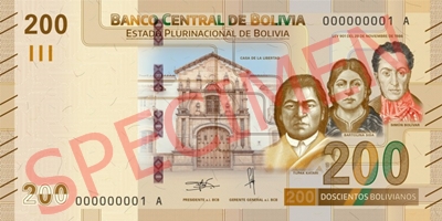 Boliwia wydała nowy banknot obiegowy o nominale 200 boliviano