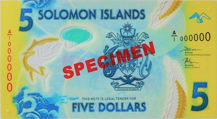 Wyspy Salomona wydają nowy banknot obiegowy o nominale 5 dolarów
