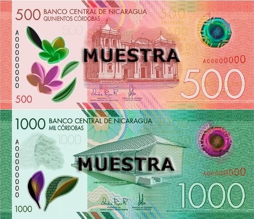 Nikaragua wyda nowe banknoty obiegowe o nominałach 500 i 1000 cordobas