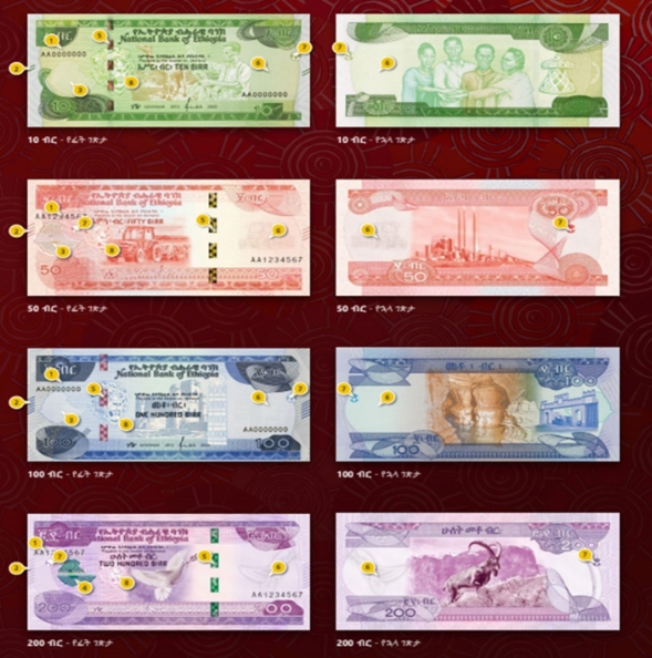 Etiopia wydała nową serię banknotów obiegowych