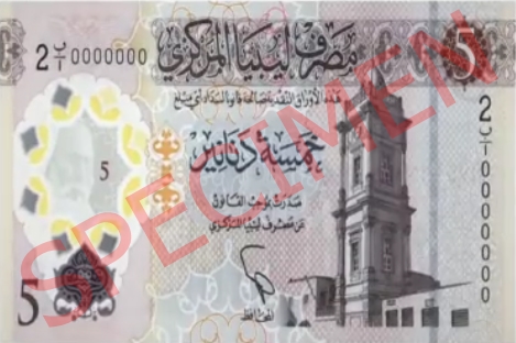Libia wydała nowy banknot obiegowy o nominale 5 dinarów