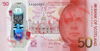 Szkocja: Bank of Scotland ujawnił wizerunek nowego banknotu o nominale 50 funtów