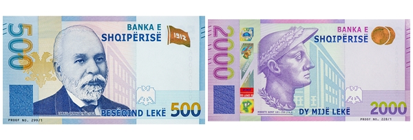 Albania wydaje nowe banknoty obiegowe o nominałach 500 i 2000 leków